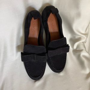 NWOT Coach Henny Bow Side Loafer Black Suede